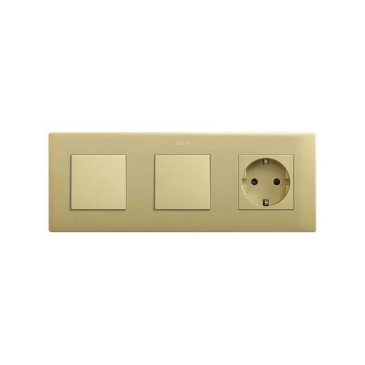 Marco para 3 elementos bronce