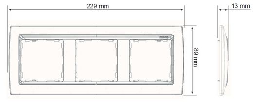 Marco para 3 elementos en color aluminio mate interior aluminio, Simon 82