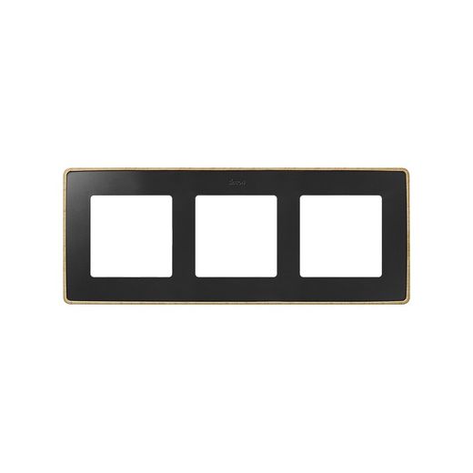 Marco para 3 elementos en color negro mate base madera haya Simon 82 Detail Select