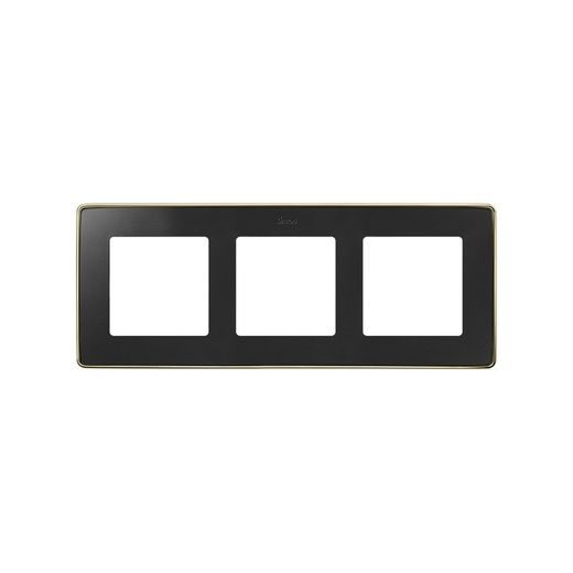 Marco para 3 elementos en color negro mate base cava Simon 82 Detail Select