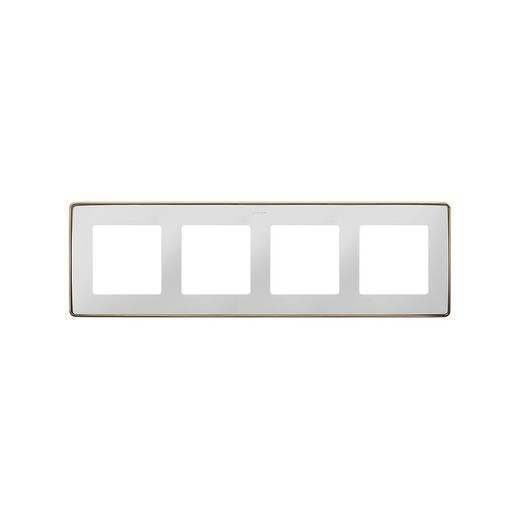 Marco para 4 elementos en color blanco base cobre Simon 82 Detail Select