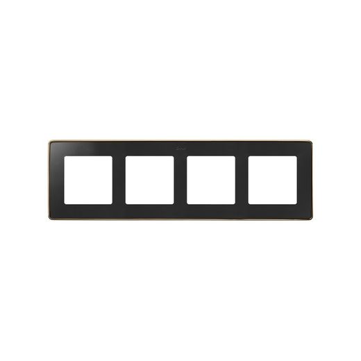 Marco para 4 elementos en color negro mate base cobre Simon 82 Detail Select