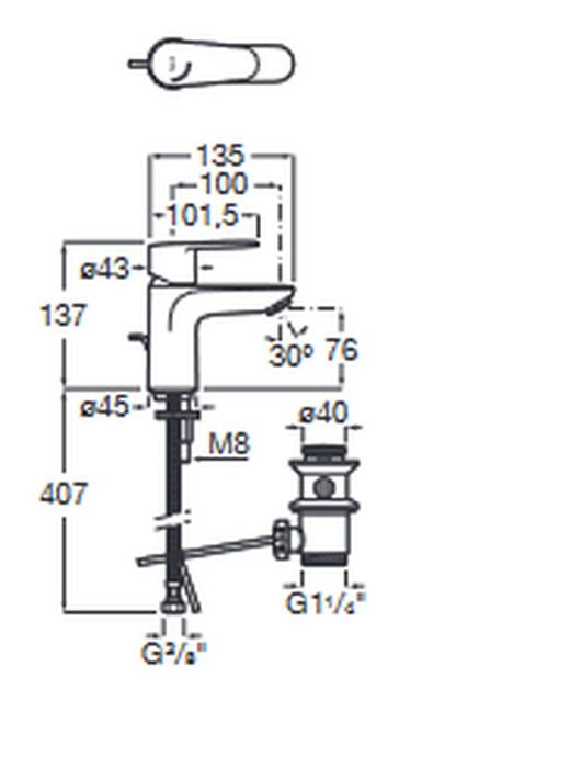 Mezclador monomando para lavabo, modelo Victoria Plus, con cuerpo de latón cromado