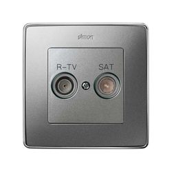 Placa para tomas inductivas de R-TV+SAT en color aluminio frío Simon 82