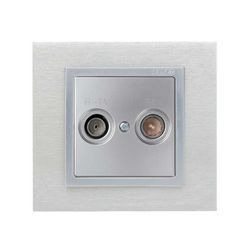 Placa para tomas inductivas de R-TV+SAT en color aluminio Simon 82