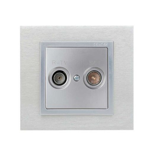 Placa para tomas inductivas de R-TV+SAT en color aluminio Simon 82