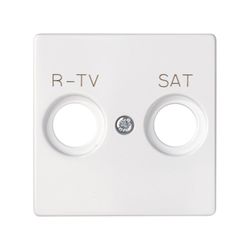 Placa para tomas inductivas de R-TV+SAT en color blanco Simon 82