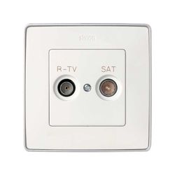 Placa para tomas inductivas de R-TV+SAT en color blanco Simon 82