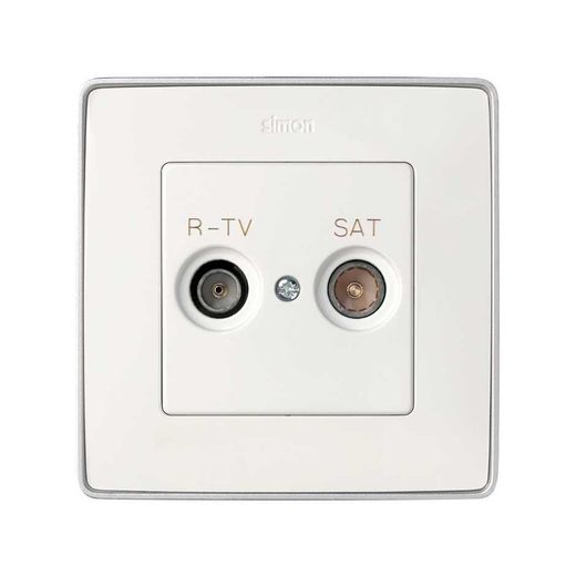 Placa para tomas inductivas de R-TV+SAT en color blanco Simon 82