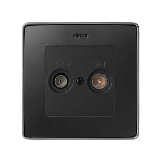 Placa para tomas inductivas de R-TV+SAT en color grafito Simon 82