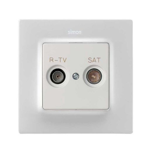 Placa para tomas inductivas R-TV+SAT blanco mate Simon 82 Concept