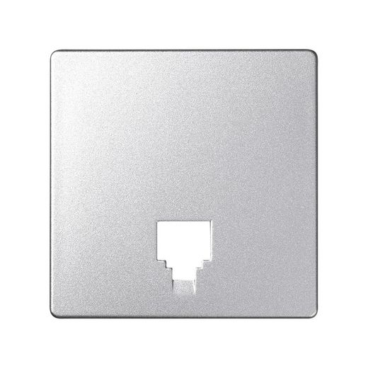 Placa para tomas telefónicas con conectores RJ11 y RJ12 en color aluminio frío Simon 82