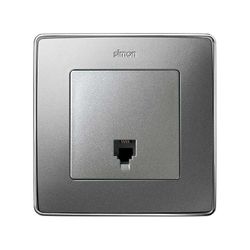 Placa para tomas telefónicas con conectores RJ11 y RJ12 en color aluminio frío Simon 82