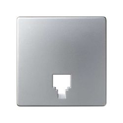 Placa para tomas telefónicas con conectores RJ11 y RJ12 en color aluminio Simon 82