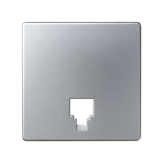 Placa para tomas telefónicas con conectores RJ11 y RJ12 en color aluminio Simon 82
