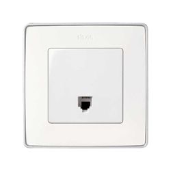 Placa para tomas telefónicas con conectores RJ11 y RJ12 en color blanco Simon 82