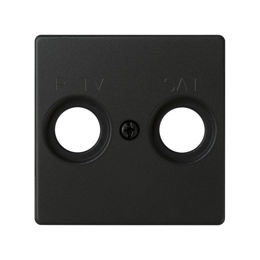 Placa para tomas telefónicas con conectores RJ11 y RJ12 en color negro mate Simon 82 Concept