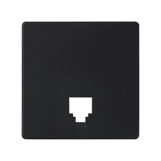 Placa para tomas telefónicas con conectores RJ11 y RJ12 en color negro mate Simon 82 Concept