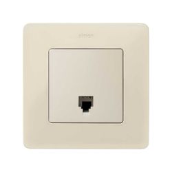 Placa para tomas telefónicas con conectores RJ11 y RJ12 en color marfil Simon 82