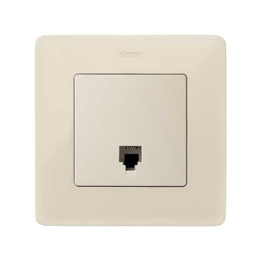 Placa para tomas telefónicas con conectores RJ11 y RJ12 en color marfil Simon 82