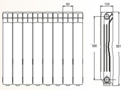 Radiador Xian 600N 7 elementos