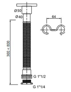 Sifón universal extensible blanco 11/2"-11/4"