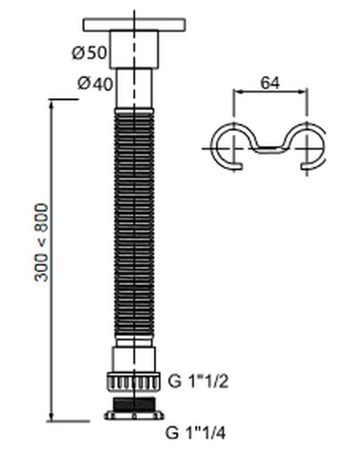Sifón universal extensible blanco 11/2"-11/4"