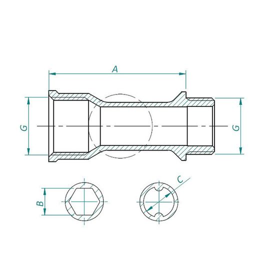 Suplemento para grifo 1/2"x5 cms cromado