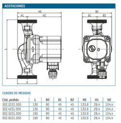 Bomba circuladora para calefacción Tacoflow2 TF2 25-60/130