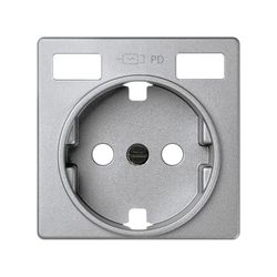 Tapa base enchufe schuko con 2 USB C+C aluminio Simon 82 Concept