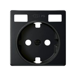 Tapa base enchufe schuko con 2 USB C+C Negro mate Simon 82 Concept