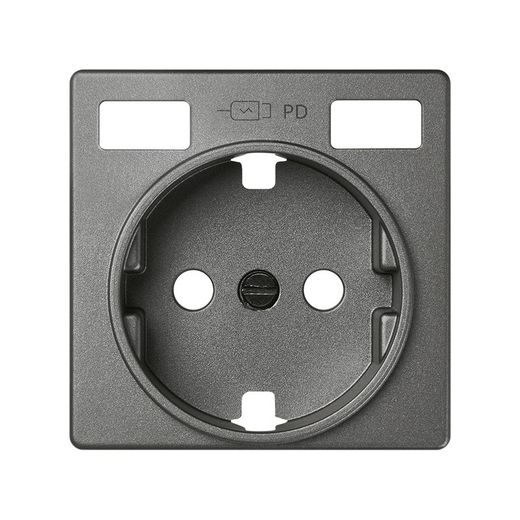 Tapa base enchufe schuko con 2 USB C+C Titanio Simon 82 Concept