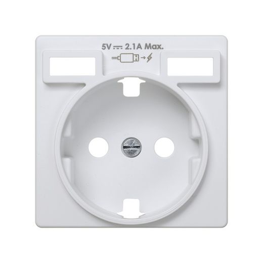 Tapa para la base de enchufe schuko con 2 cargadores USB tipo A 10,5W en color blanco Simon 82