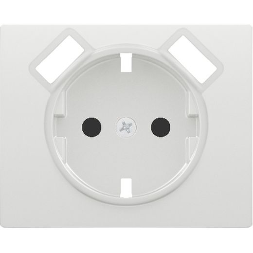 Tapa base enchufe seguridad 2P+TT lateral con 2 tomas USB blanco