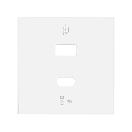 Tapa cargador USB C+A blanco mate