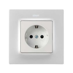 Tapa con dispositivo de seguridad para base de enchufe schuko blanco mate Simon 82 Concept