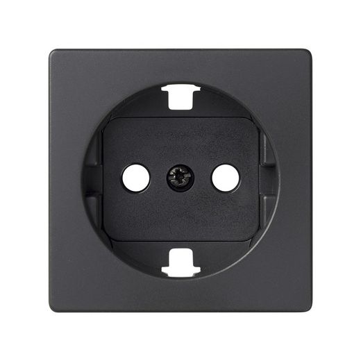 Tapa con dispositivo de seguridad para la base de enchufe schuko en color grafito Simon 82