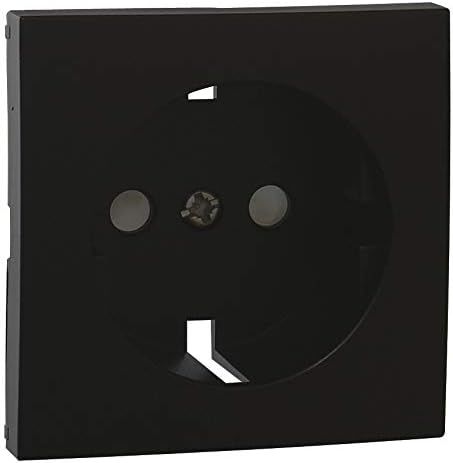 Tapa para base schuko con protección en color negro mate