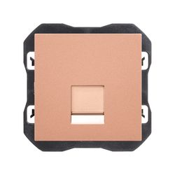 Tapa de voz y datos plana con guardapolvo con 1 conector RJ45 cobre