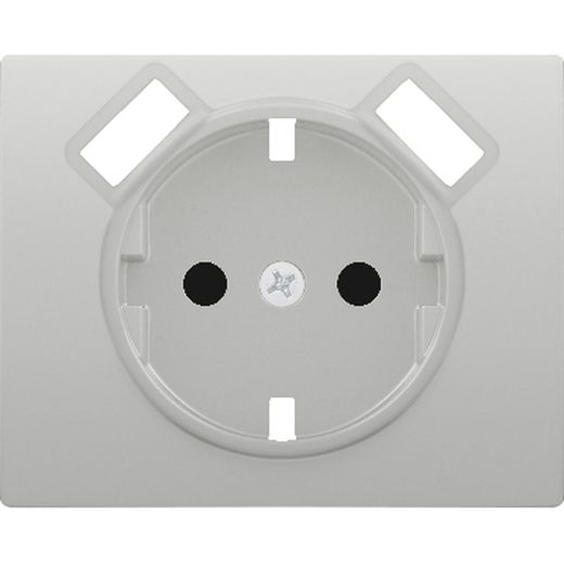 Tapa enchufe seguridad 2P+TT lateral 2 tomas USB aluminio mercurio