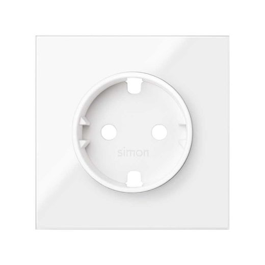 Tapa para la base de enchufe schuko blanco brillo