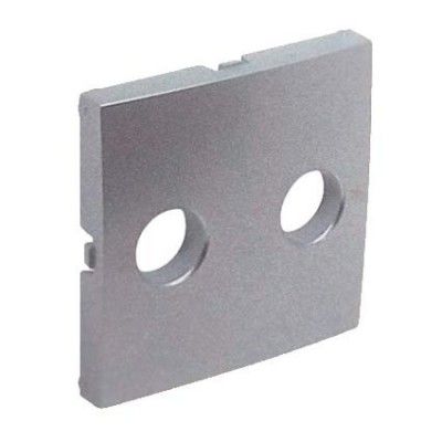 Tapa para toma de R-TV multimarca en color alumino
