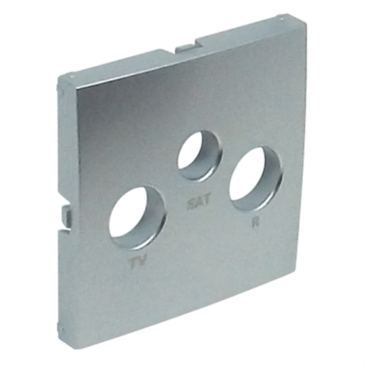 Tapa para toma R-TV-SAT en color aluminio