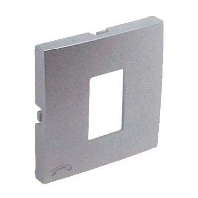 Tapa para toma de teléfono en color aluminio