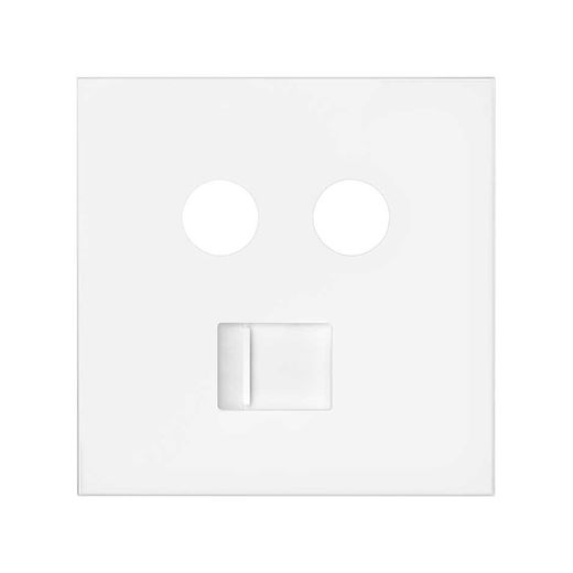 Tapa para tomas inductivas de R-TV+SAT y de voz y datos RJ45 blanco mate