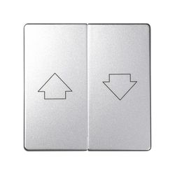 Tecla doble para mecanismo de persianas con enclavamiento de seguridad, en color aluminio frío Simon 82