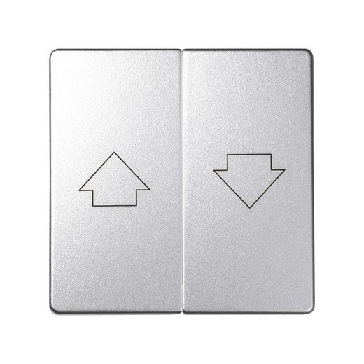 Tecla doble para mecanismo de persianas con enclavamiento de seguridad, en color aluminio frío Simon 82