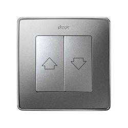 Tecla doble para mecanismo de persianas con enclavamiento de seguridad, en color aluminio frío Simon 82