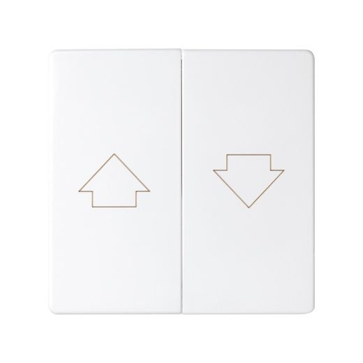 Tecla doble para mecanismo de persianas con enclavamiento de seguridad en color blanco Simon 82