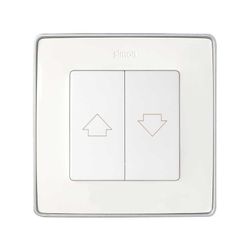 Tecla doble para mecanismo de persianas con enclavamiento de seguridad en color blanco Simon 82